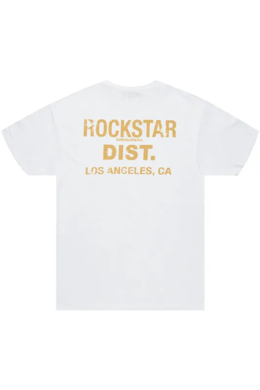 Dalasia White/Beige Oversized Tee sold by Rockstar Original