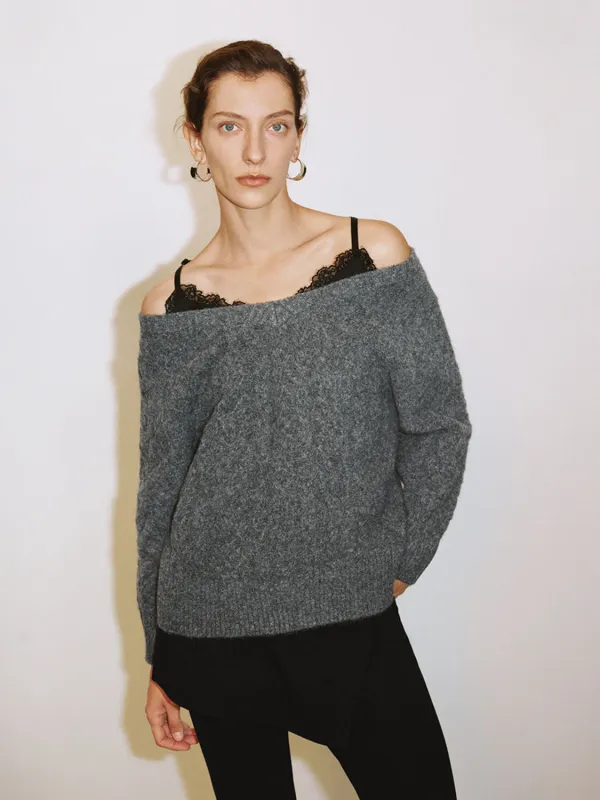 Off Shoulder Knitted T-Shirts sold by Urban Revivo