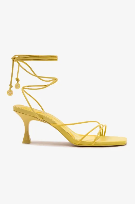 Nadia Sandal In Lemonade Leather sold by Larroude