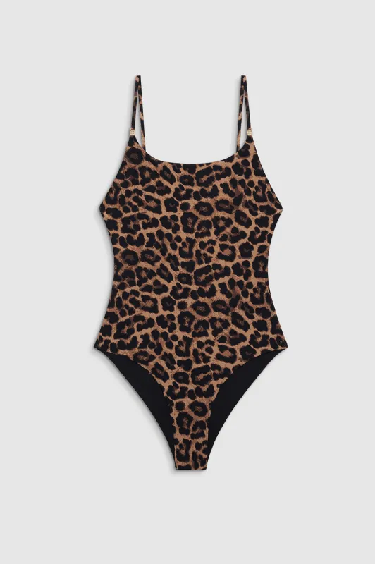 Vesta One Piece - Black And Brown Leopard sold by Anine Bing