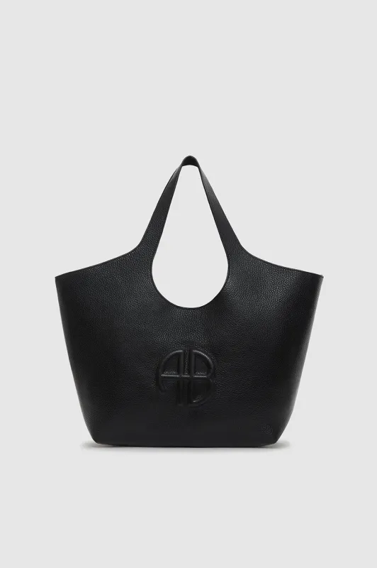 Medium Lili Tote - Black Pebbled sold by Anine Bing