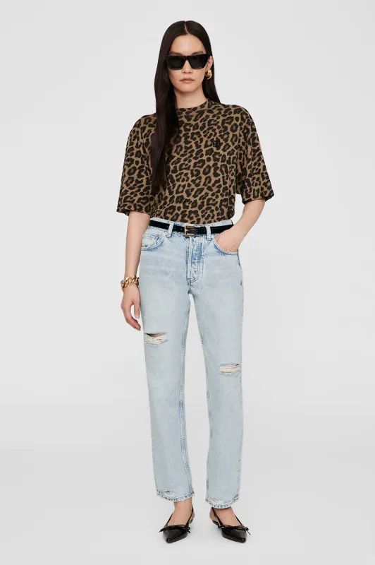 Avi Tee - Black And Brown Leopard sold by Anine Bing