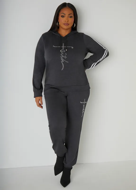 Faith Crystal Joggers sold by Ashley Stewart
