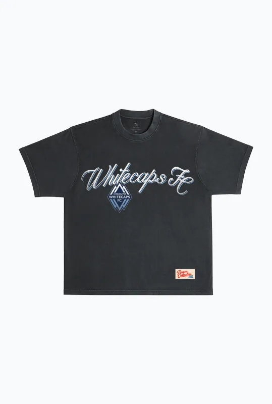 Vancouver Whitecaps FC Script Heavyweight Garment Dyed T-Shirt - Black sold by Peace-Collective
