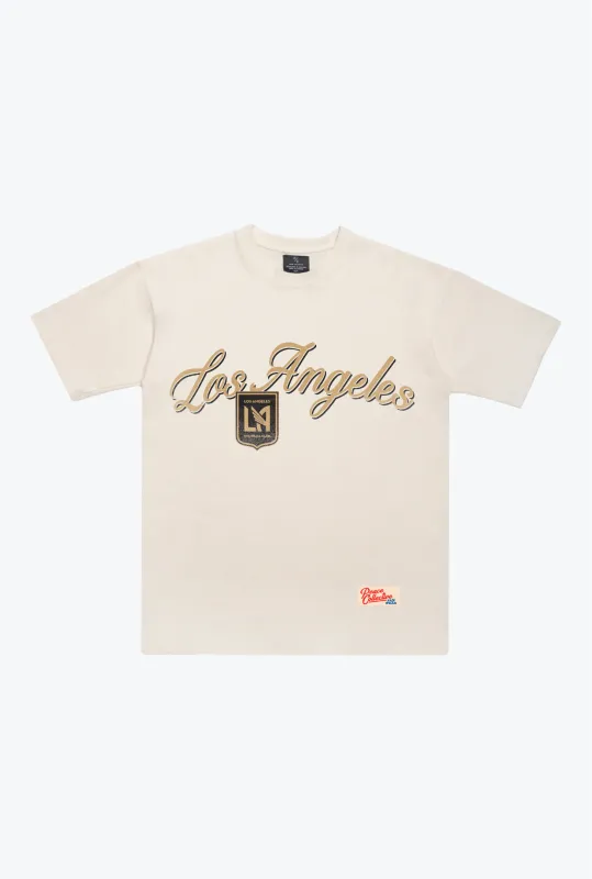 Los Angeles FC Script Heavyweight T-Shirt - Ivory sold by Peace-Collective