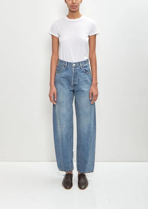 Twist Seam Vintage Denim Jeans — Indigo sold by La Garconne