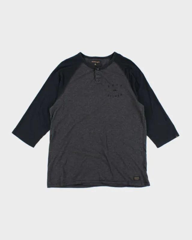 Vintage 2000's Quiksilver Quarter Button Long-sleeved T-Shirt - L sold by Rokit