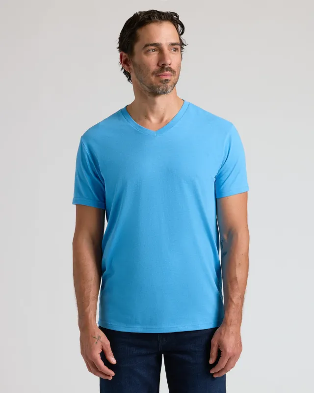 Dark Heather Bahama Blue Classic V-Neck sold by True Classic