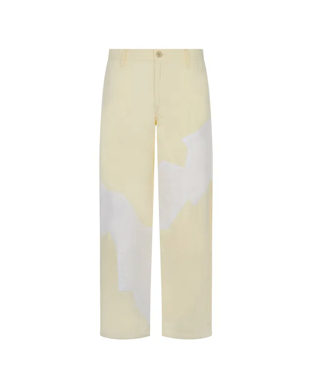 Contrast Trousers (Lemon Icing / Milk) sold by Pas Une Marque