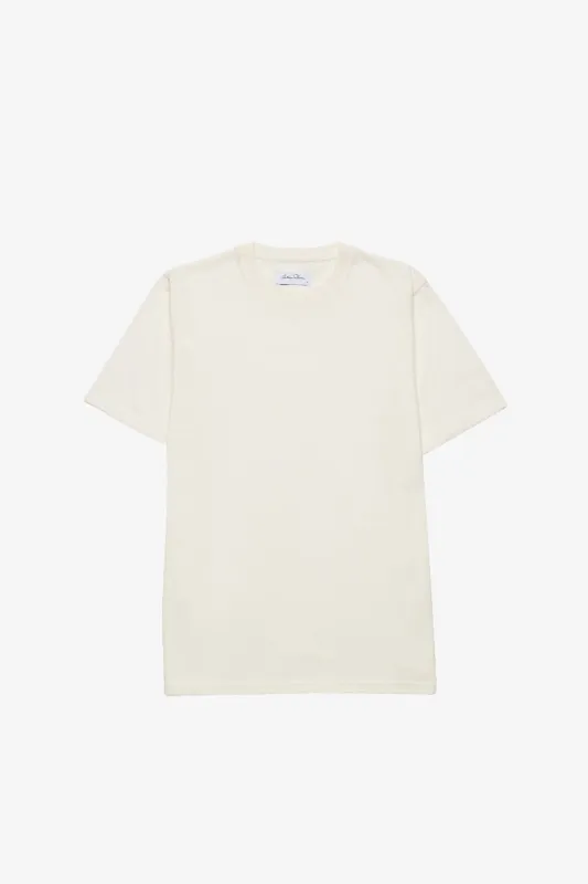 White linen blend tee sold by Anthony Squires