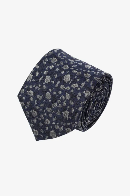 Tie - Silk pattern mid blue sold by Anthony Squires