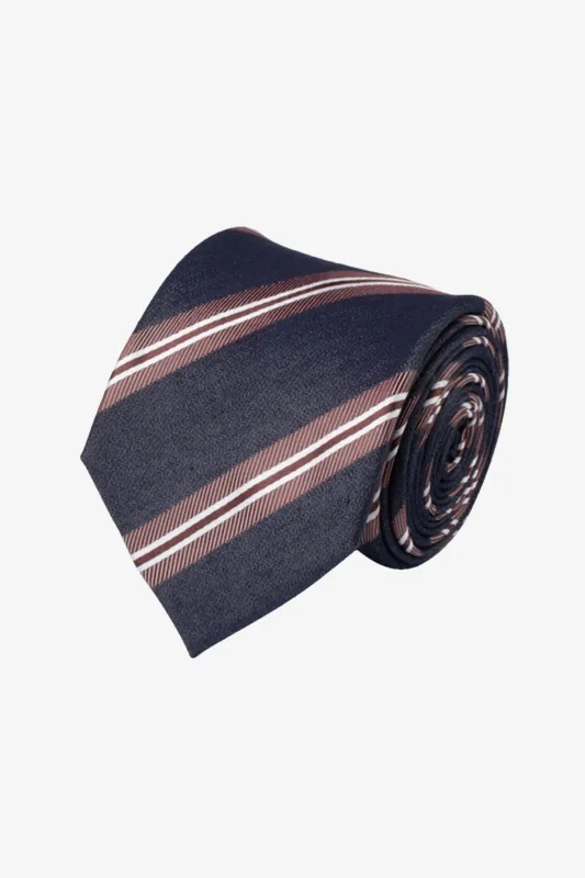 Tie - Silk navy stripes sold by Anthony Squires