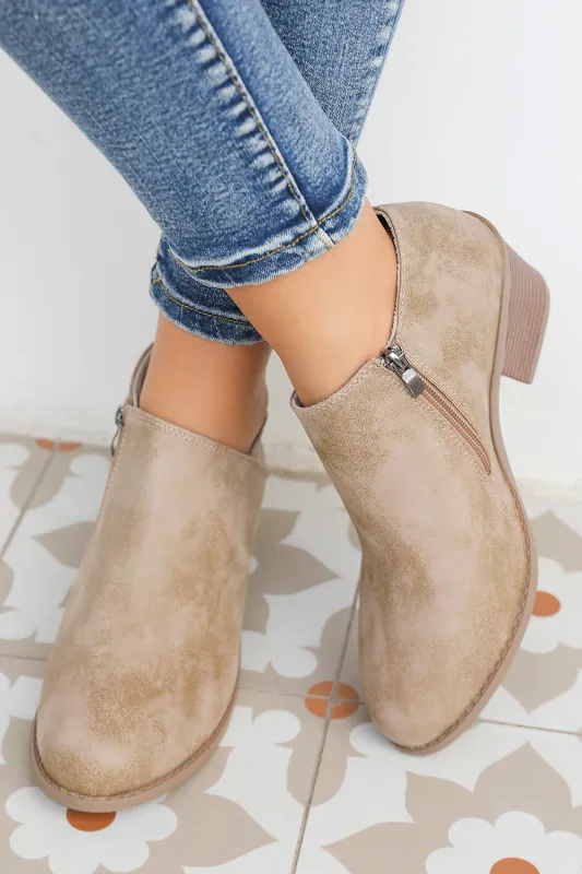 Philippine Grey Tulip Opening Suede Ankle Boots sold by Beagle Boutique