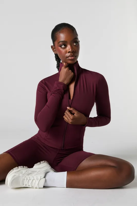 Active Mock Neck Zip-Up Jacket sold by Charlotte Russe