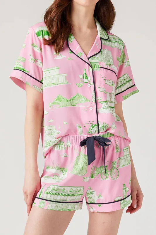 Pink Holiday Resort Short 2pcs Pyjama Set sold by Beagle Boutique