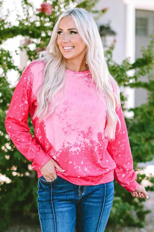 Rose Tie Dye Long Sleeve Pullover Sweatshirt sold by Beagle Boutique