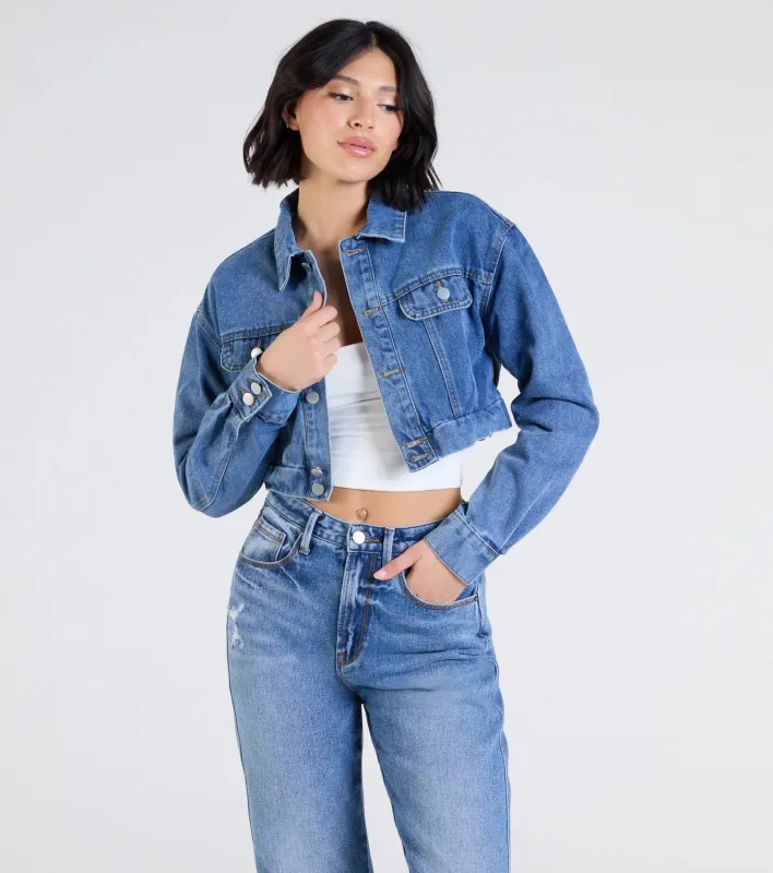 Casually Elevated Cropped Denim Jacket sold by Windsor