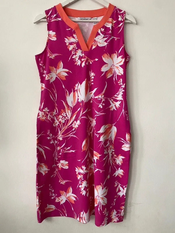 Isaac Mizrahi Live! Print Floral Sleeveless Dress S, M Pink or Green sold by Beagle Boutique