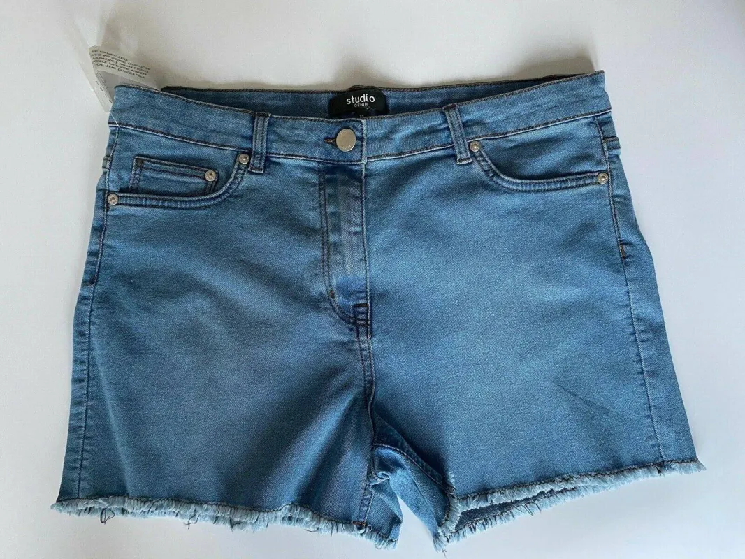 Studio Ripped Denim Short Blue Size 12, 14 UK sold by Beagle Boutique