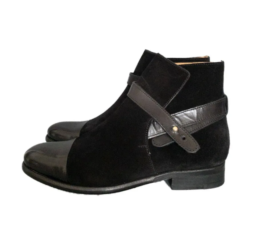 PARADIGMA Black System Parma TDM Velour Chelsea Boot Real Leather 5, 6, 7 UK sold by Beagle Boutique