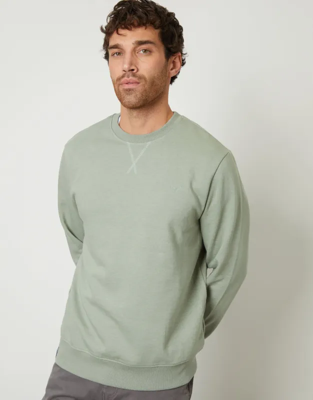 Threadbare Men's Sage Green Crew Neck Sweatshirt sold by Threadbare