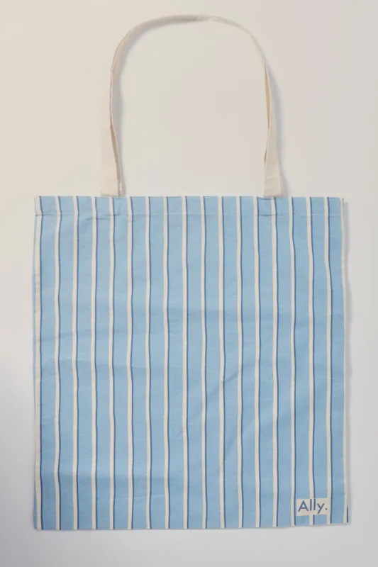 Blue Stripe Tote Bag Printed sold by Ally Fashion