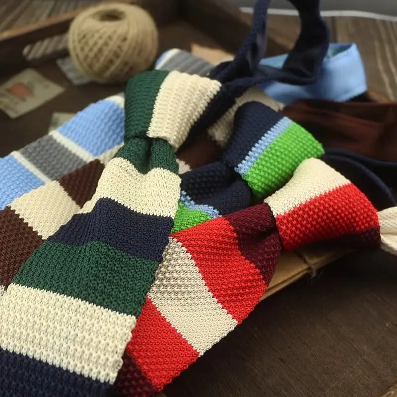Men's Color Block Pattern Striped Knitted Necktie sold by FloralTrip