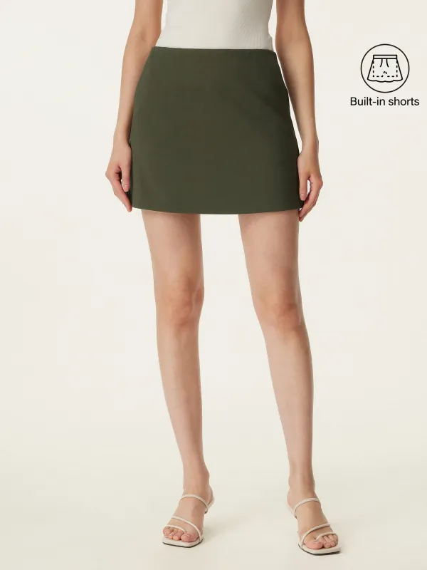 Mid Rise Pull-on A-line Skirt with Pockets sold by ogl move