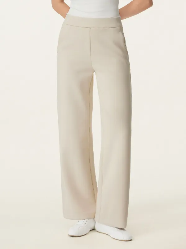 Textured Mid Rise Pull-on Straight Pant with Pockets sold by ogl move