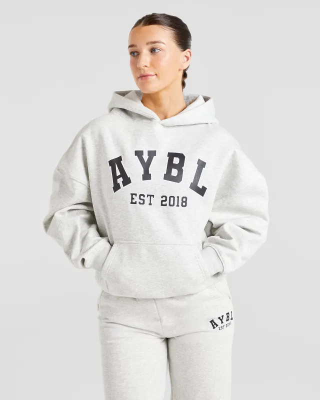 Varsity Graphic Oversized Hoodie - Grey Marl sold by AYBL
