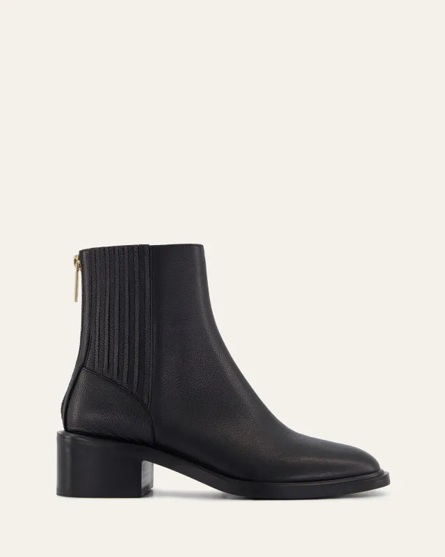 MASON FLAT ANKLE BOOTS BLACK LEATHER sold by Jo Mercer