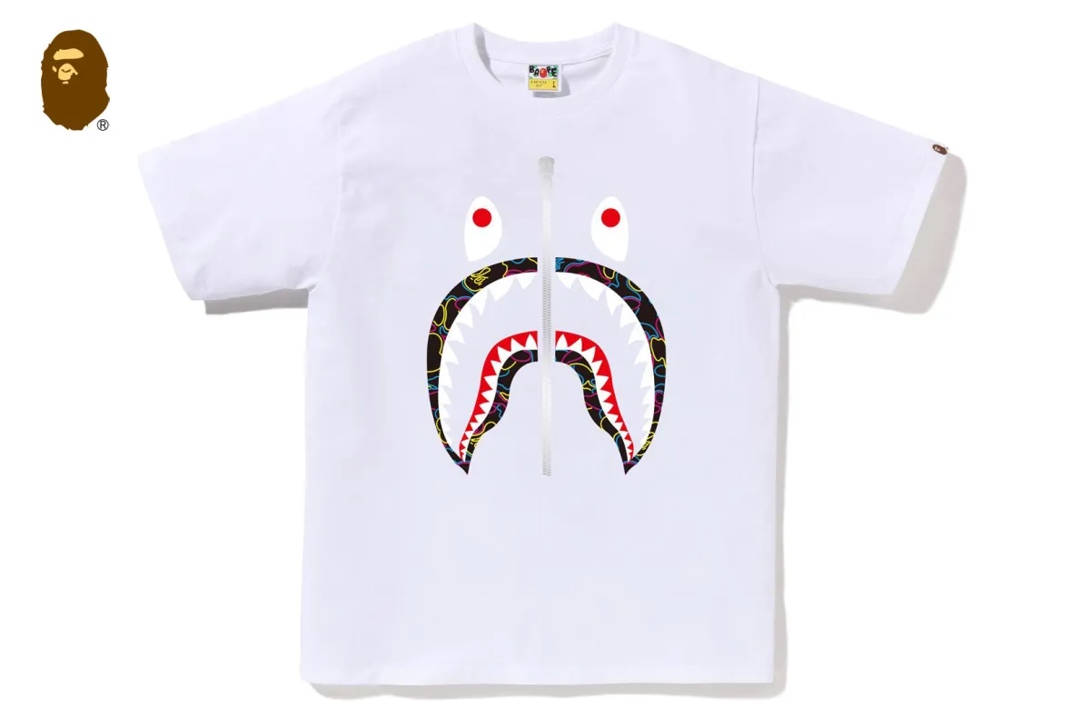 NEON CAMO SHARK TEE sold by Bape