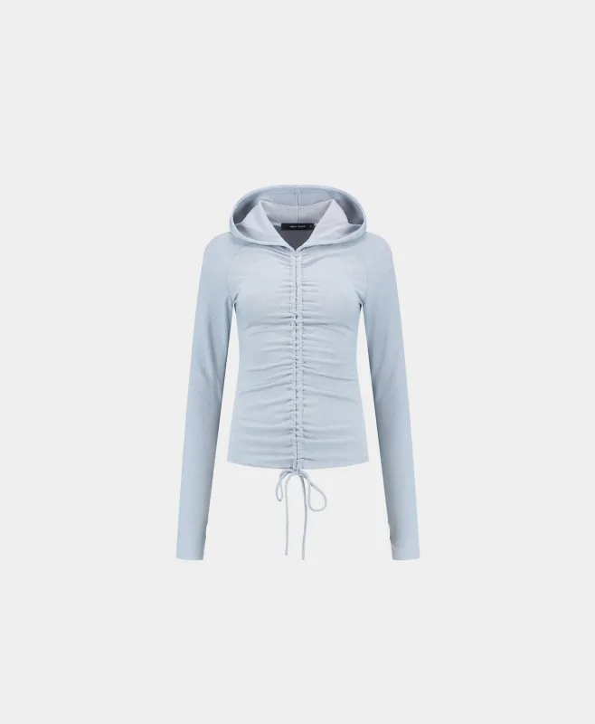 Subdued Blue Monogram Fitted Hoodie sold by Daily Paper