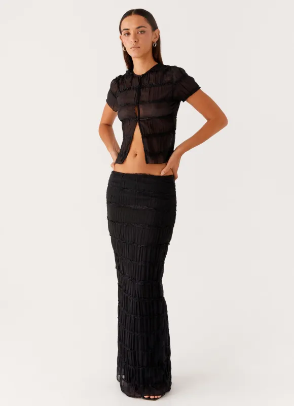 Daydreaming Low Rise Maxi Skirt - Black sold by Peppermayo