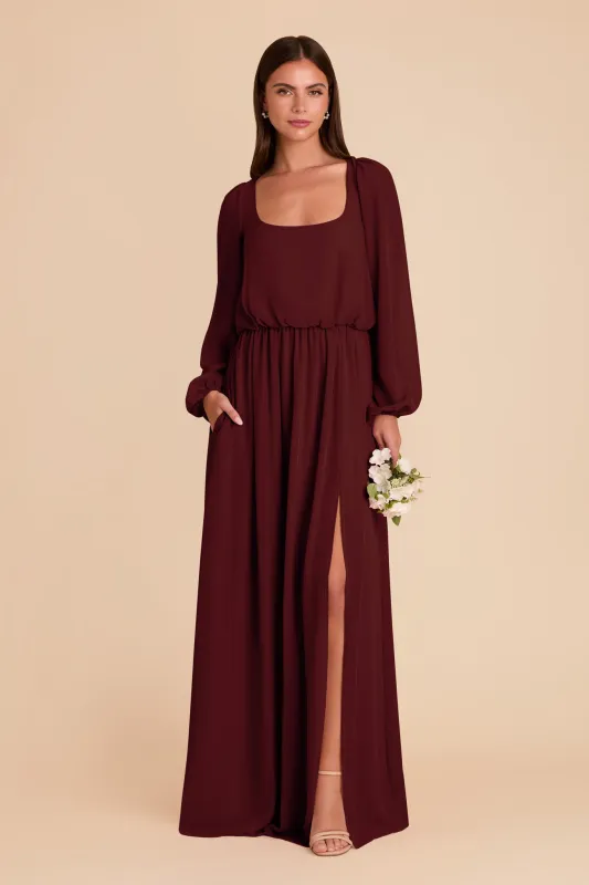 Eloise Chiffon Dress - Cabernet sold by Birdy Grey