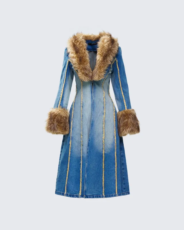 Zephyra Denim Maxi Coat sold by Finesse