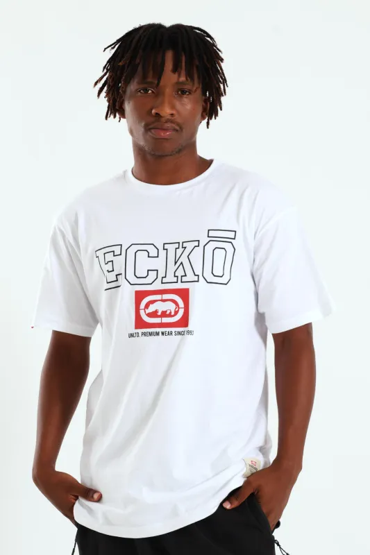 Box Script Tee - White sold by Edgars 