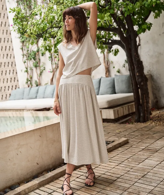 Nina Knit Midi Skirt sold by Marine Layer