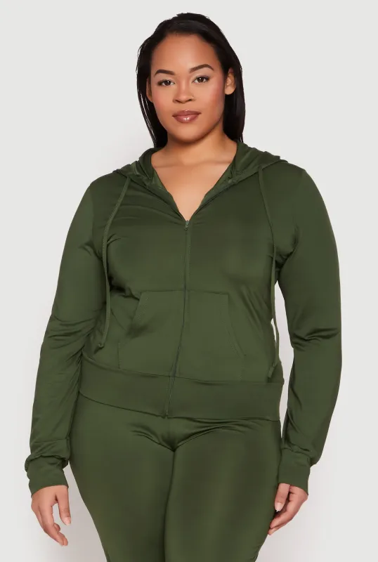 Plus Size Daisy Zip Front Hooded Sweatshirt sold by Rainbow