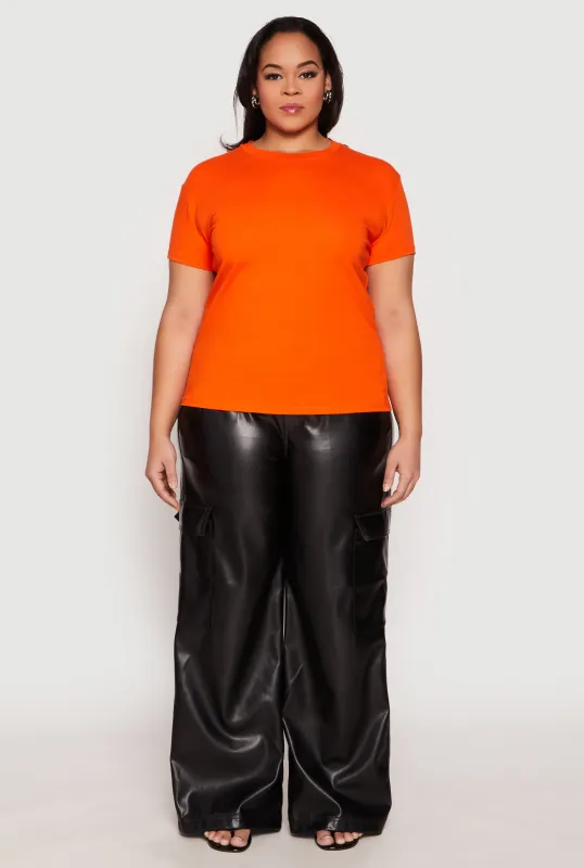 Plus Size Short Sleeve Crew Neck T Shirt sold by Rainbow