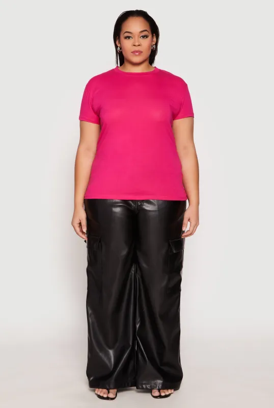 Plus Size Short Sleeve Crew Neck T Shirt sold by Rainbow