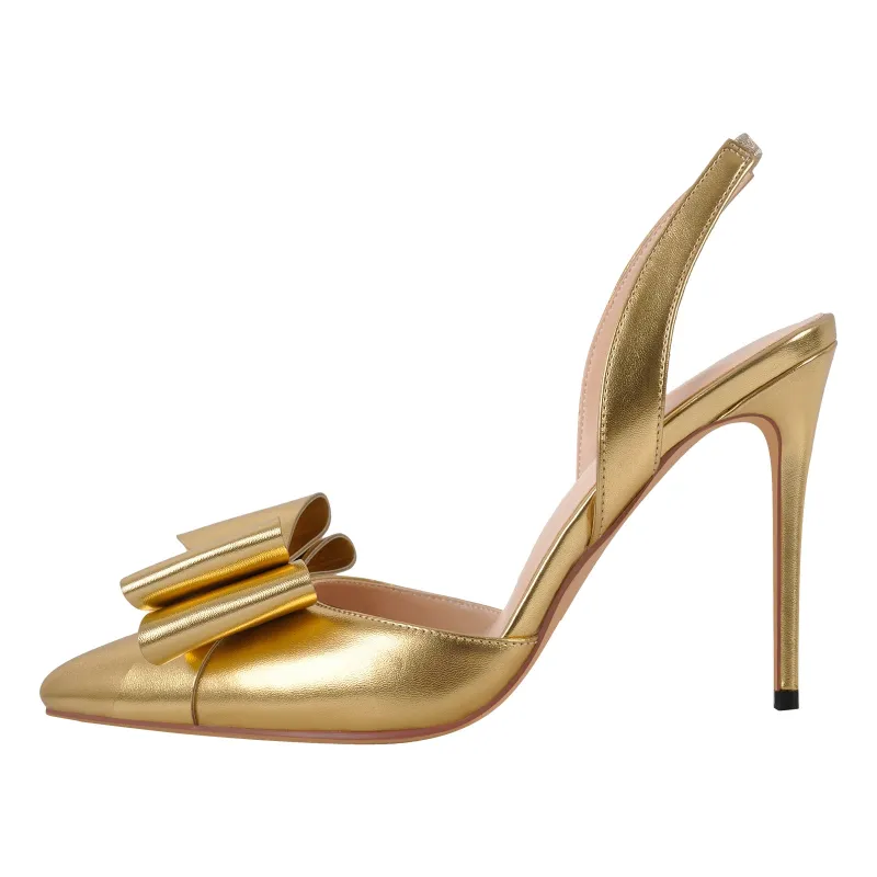 Bow Pointed Toe Slingback Stiletto Pumps sold by Onlymaker