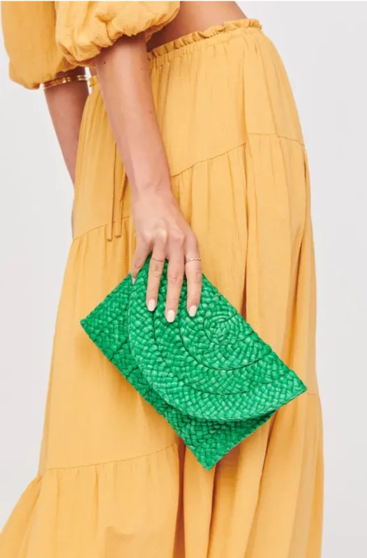 NEW!! Poolside Straw Clutch in Green sold by Glitzy Bella