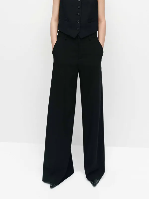 Relaxed Twill Wide Leg Pants sold by Mo&Co