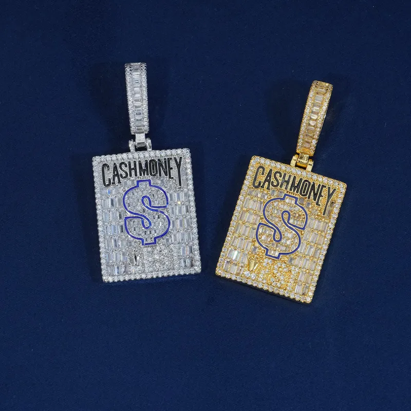 Diamond Baguette Cash Money Pendant sold by Ghetluxe