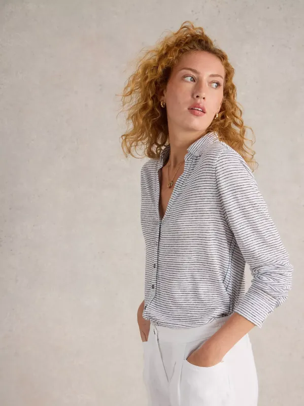 White Stuff Charlie Linen Shirt - White Multi sold by Boutique with Grace