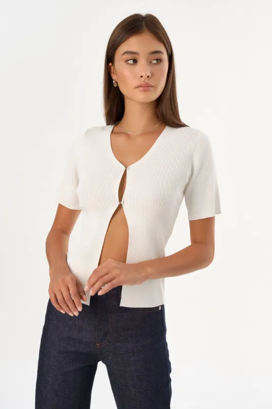 AURELIE | Rib Knit Short Sleeve Top sold by La Marque