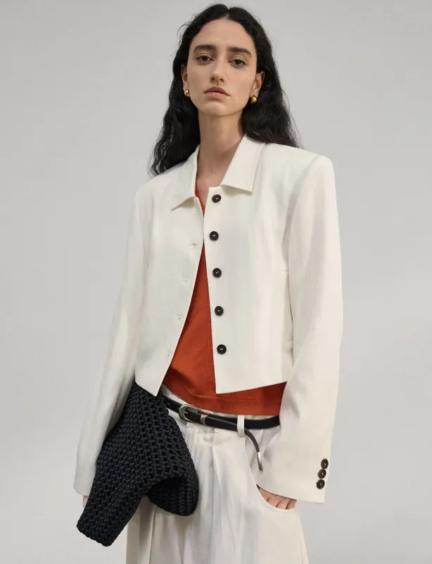 White Crop Jacket sold by Pixie Market