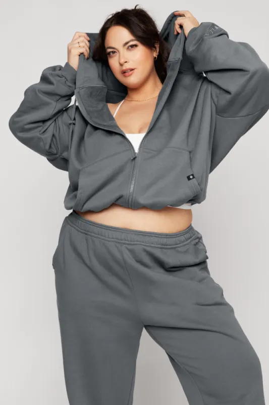 Zip Cloud Hoodie - Smoke sold by POPFLEX