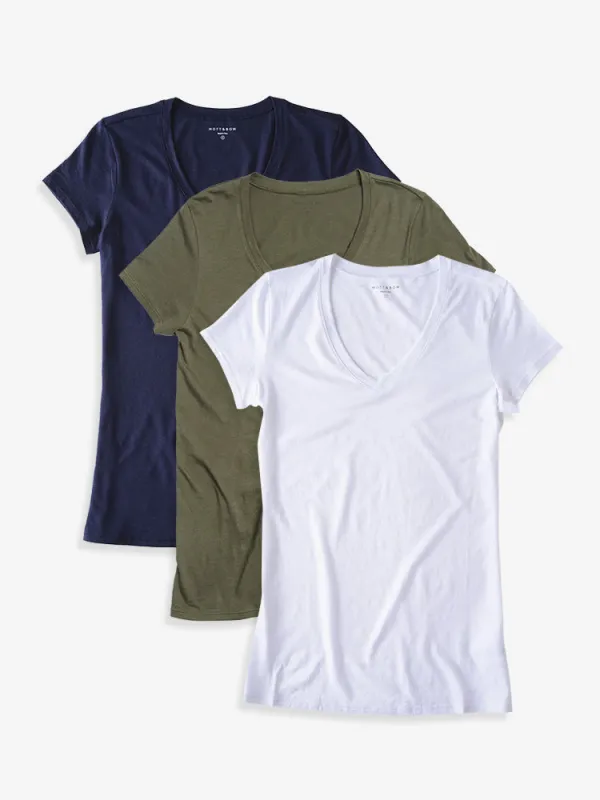 Fitted V-Neck Marcy 3-Pack WDP3 sold by Mott & Bow